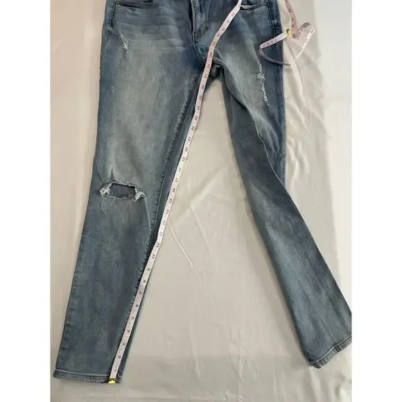 Old Navy Rockstar Mid Rise Distressed Light Wash Skinny Jeans Size 8 Regular - Picture 10 of 11